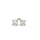 9ct white gold round brilliant 4 claw diamond stud earring 0.30