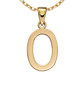 9ct yellow gold initial O necklace