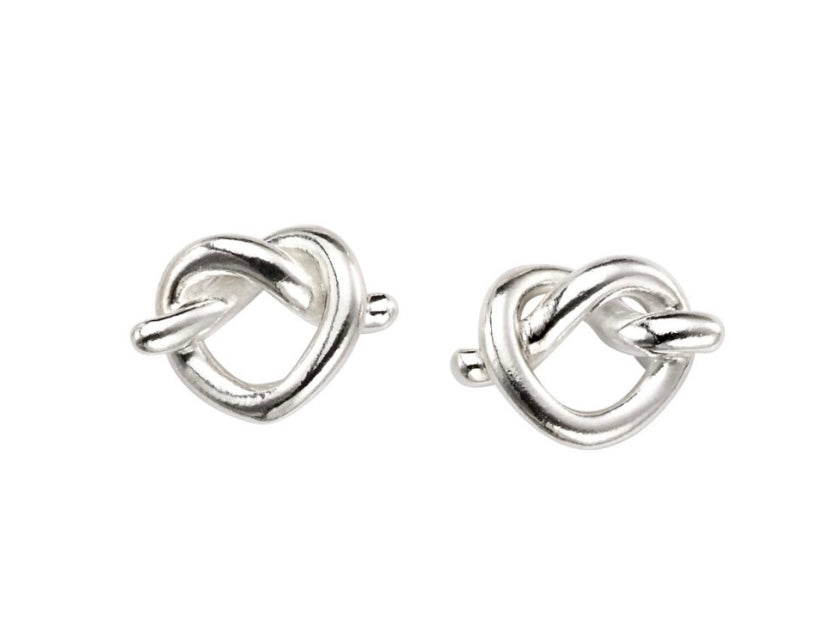 Silver heart stud earrings