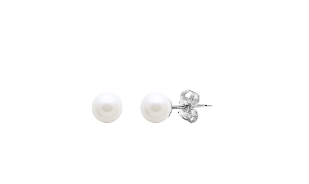 9ct white gold pearl stud earring