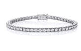9ct white gold certified diamond 0.75ct round brilliant claw set tennis bracelet
