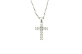9ct white gold certified diamond cross pendant 0.33ct weight