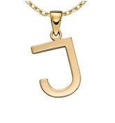 9ct yellow gold initial J necklace