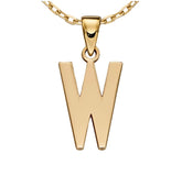 9ct yellow gold initial W necklace