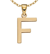 9ct yellow gold initial F necklace