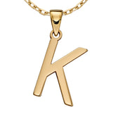 9ct yellow gold initial K necklace