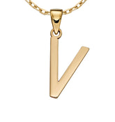 9ct yellow gold initial V necklace