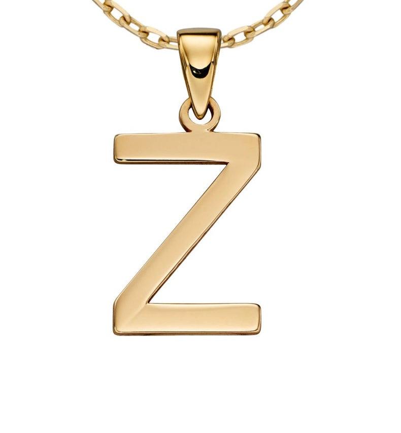 9ct yellow gold initial Z necklace
