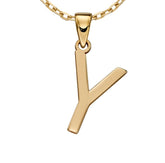 9ct yellow gold initial Y necklace