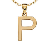 9ct yellow gold initial P necklace