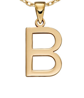 9ct yellow gold initial B necklace
