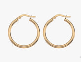 9ct yellow gold round hoop earring