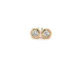 9ct yellow gold diamond bezel set stud earrings 0.25