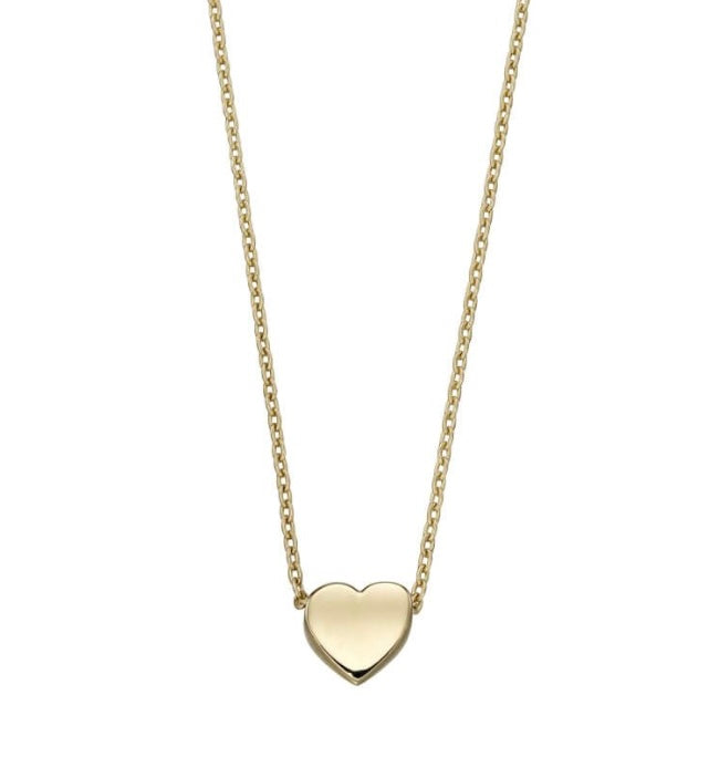 9ct yellow gold floating heart necklace