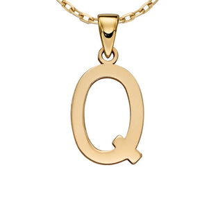 9ct yellow gold initial Q necklace