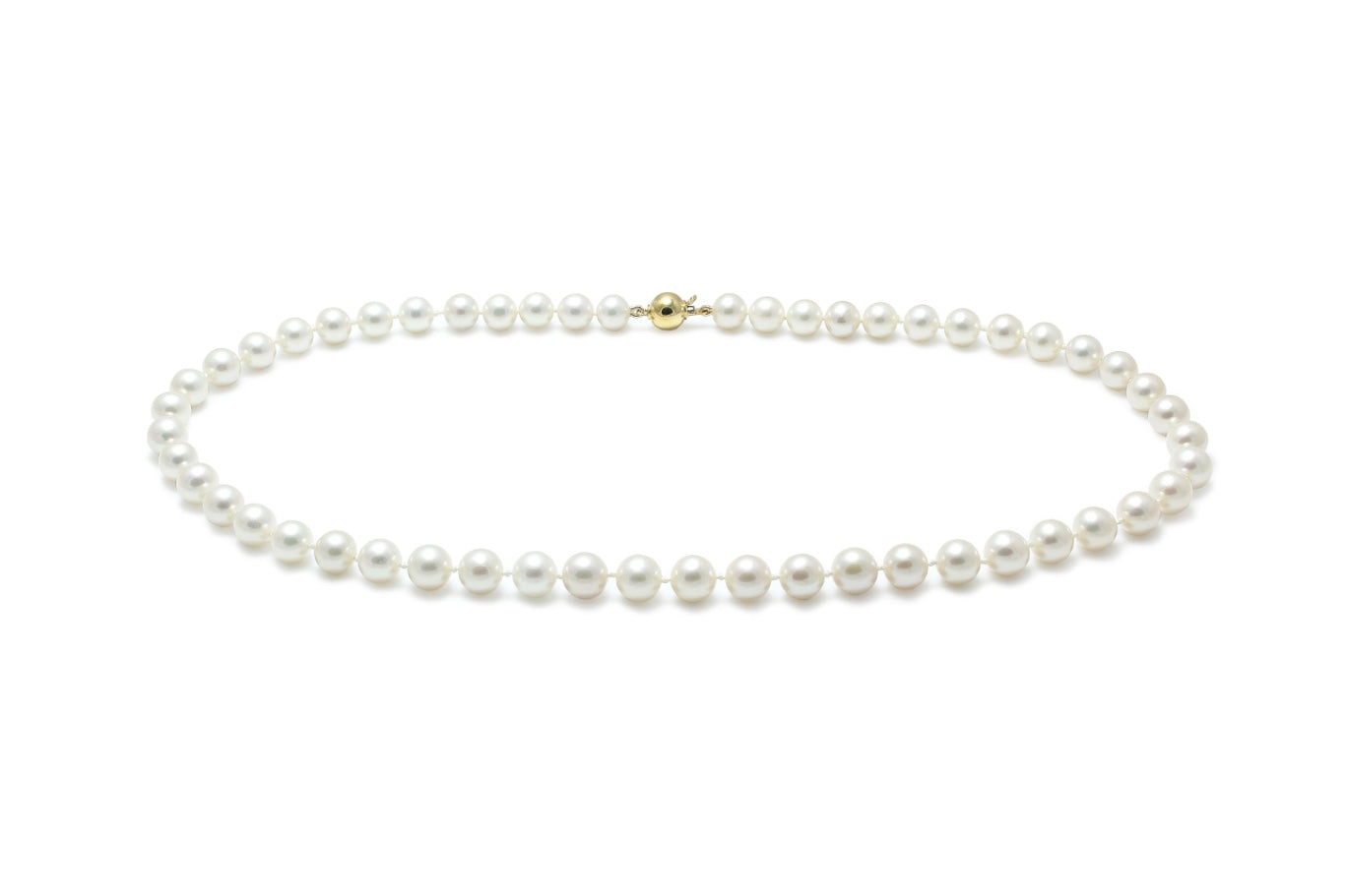 9ct yellow gold pearl strand necklace