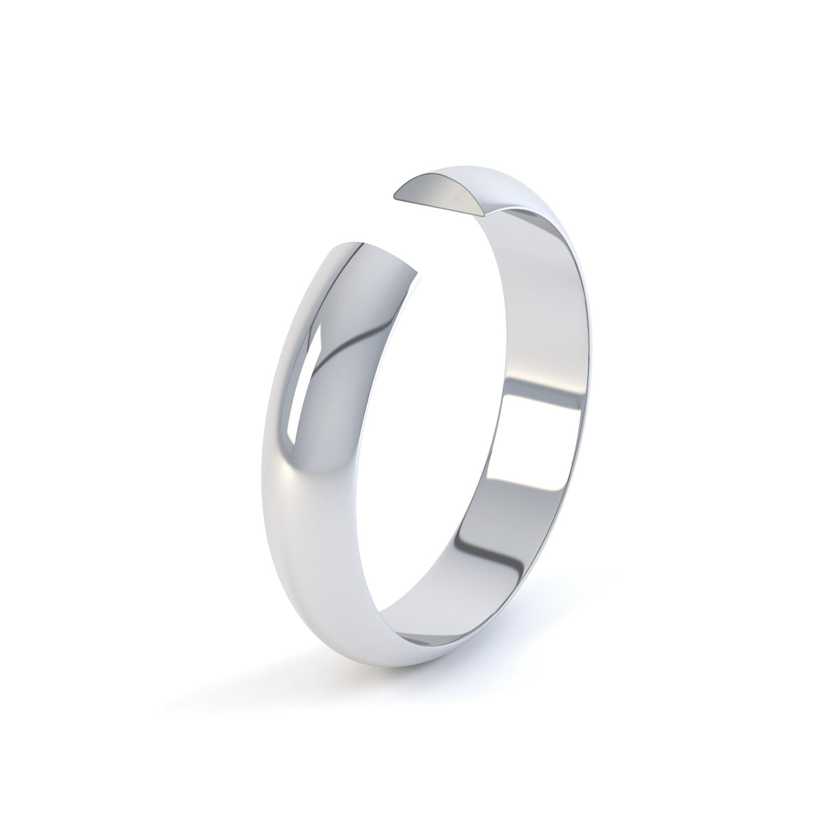 Lightweight D Shape Wedding Ring Gents