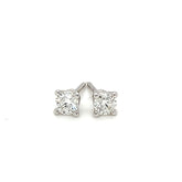 9ct white gold round brilliant 4 claw certified diamond stud earring 0.50ct weight