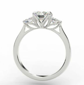 Platinum round brilliant cut D colour diamond trilogy ring