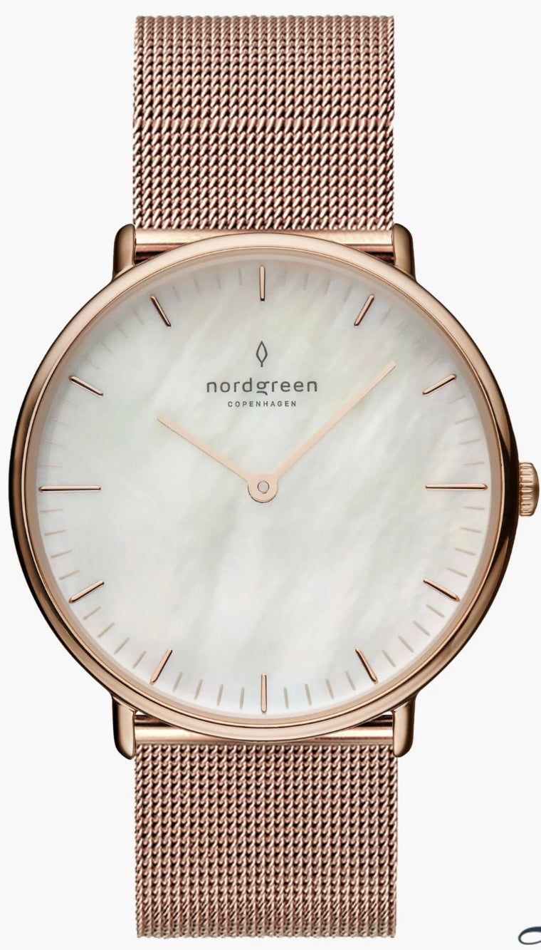 Native 36mm Rose Gold with mother of Pearl Dial and Rose Gold Mesh Bracelet