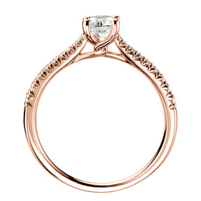 Brilliant round cut 4 claw diamond twist stone set shoulder ring