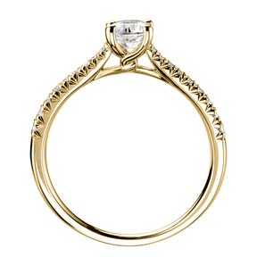 Brilliant round cut 4 claw diamond twist stone set shoulder ring