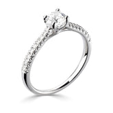Brilliant round cut 4 claw diamond twist stone set shoulder ring