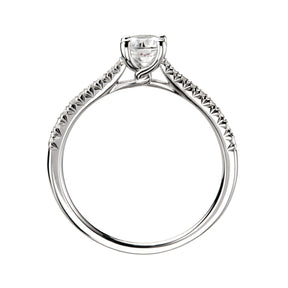 Brilliant round cut 4 claw diamond twist stone set shoulder ring