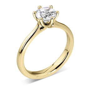 Brilliant round cut 6 claw diamond solitaire ring