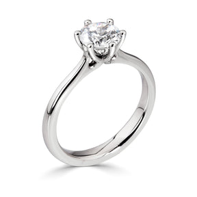 Brilliant round cut 6 claw diamond solitaire ring