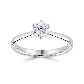 Brilliant round cut 6 claw diamond solitaire ring