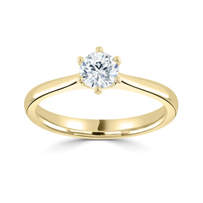 Brilliant round cut 6 claw diamond solitaire ring