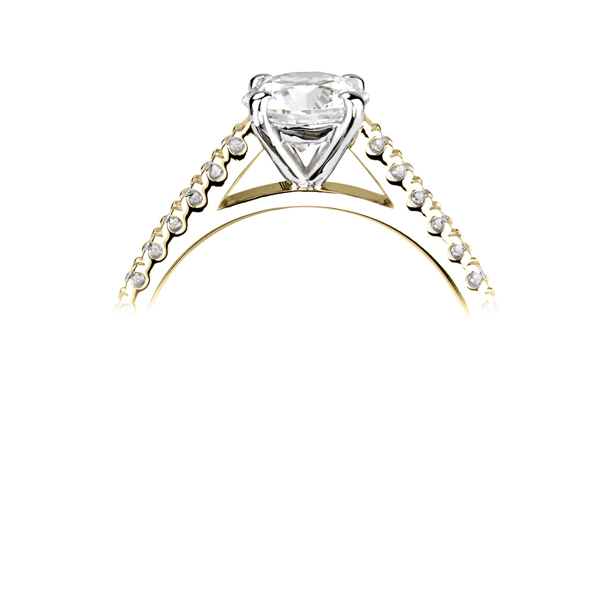 Brilliant round cut 4 claw diamond stone set shoulder ring