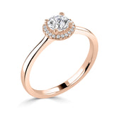 Brilliant round cut 4 claw halo diamond ring
