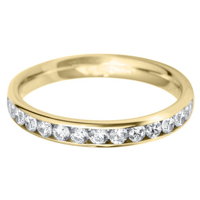 Brilliant round cut diamond court channel set eternity ring