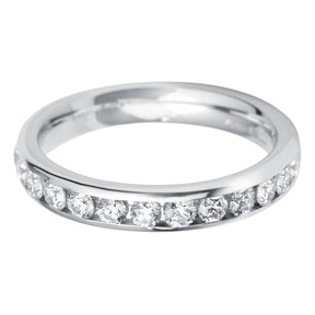 Brilliant round cut diamond court channel set eternity ring