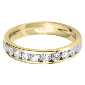 Brilliant round cut diamond court channel set eternity ring